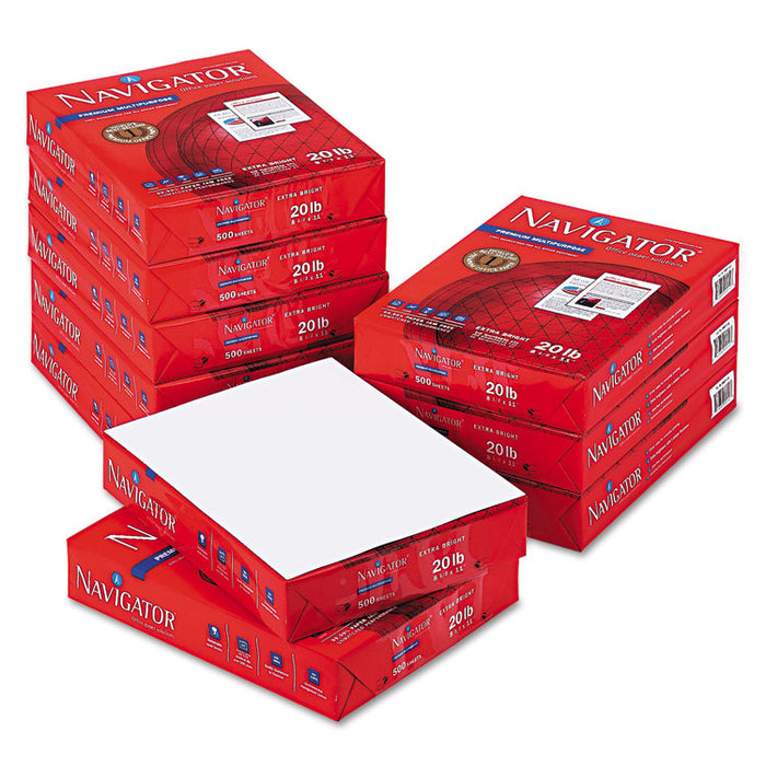 Premium Multipurpose Copy Paper, 97 Bright, 20 lb Bond Weight, 8.5 x 11, White, 500 Sheets/Ream, 10 Reams/Carton