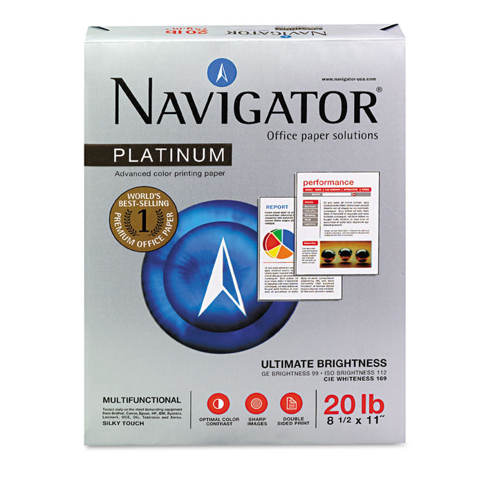 Platinum Paper, 99 Bright, 20lb, 8.5 x 11, White, 500 Sheets/Ream, 5 Reams/Carton