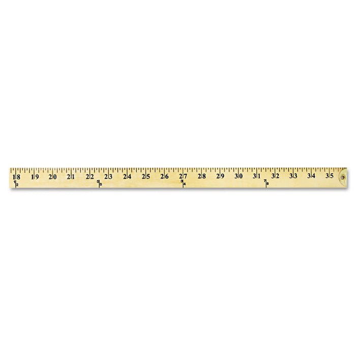 Wood Yardstick with Metal Ends, 36" Long. Clear Lacquer Finish