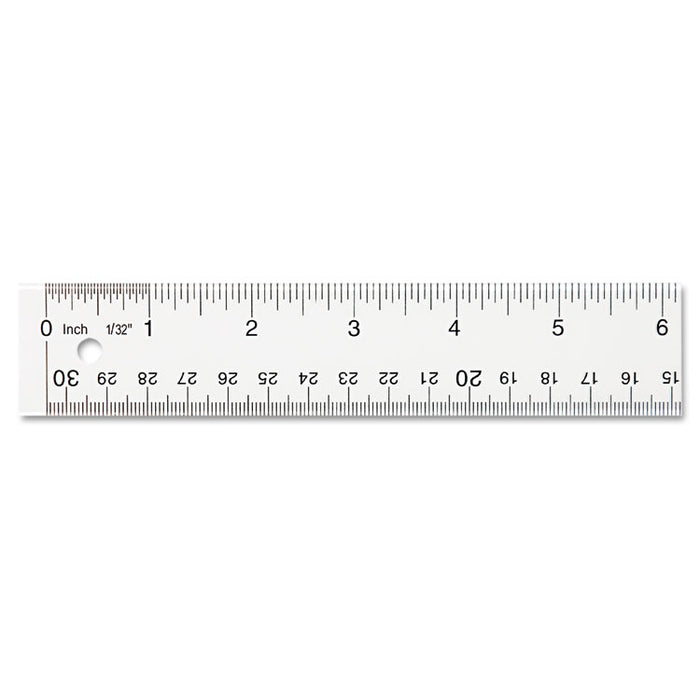 Clear Flexible Acrylic Ruler, Standard/Metric, 12" Long, Clear