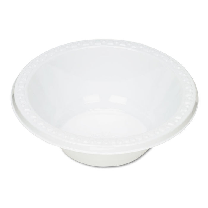 Plastic Dinnerware, Bowls, 12 oz, White, 125/Pack