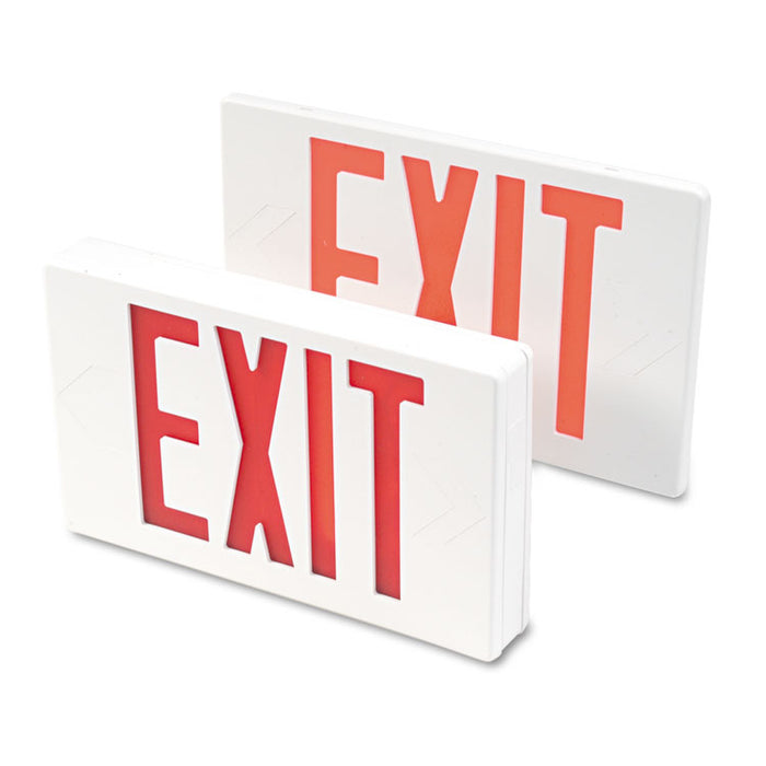 LED Exit Sign, Polycarbonate, 12.25 x 2.5 x 8.75, White