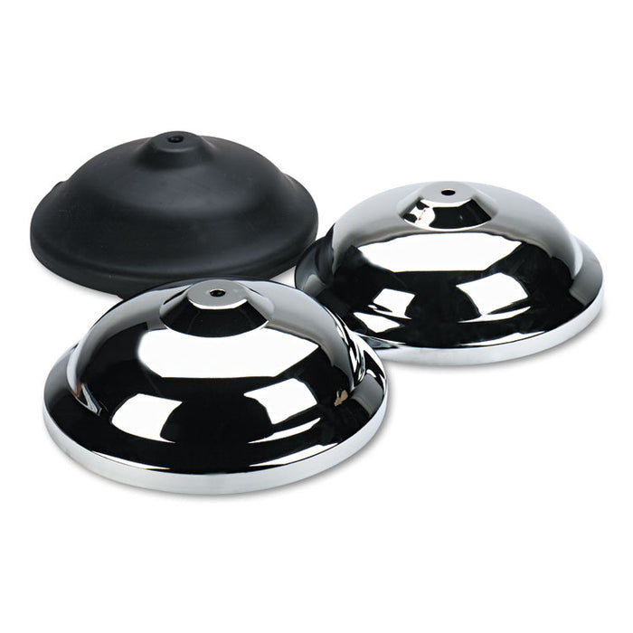 Crowd Control Bases, Chrome, 12" Diameter, Silver, 2/Box