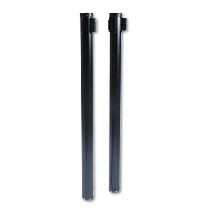 Adjusta-Tape Crowd Control Posts Only, Steel, 40" High, Black, 2/Box