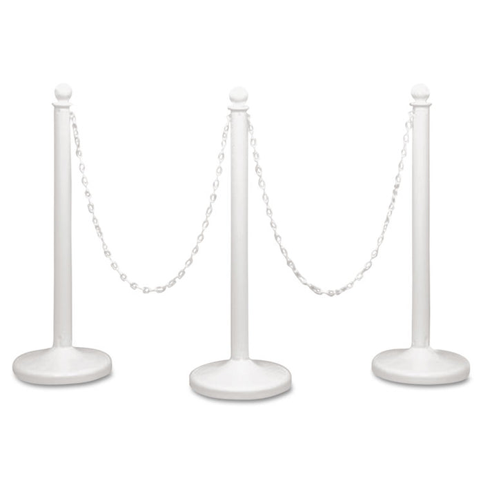 Crowd Control Stanchion Chain, Plastic, 40 ft, White