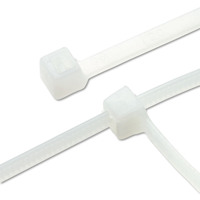 Nylon Cable Ties, 11 x 0.19, 50 lb, Natural, 500/Pack