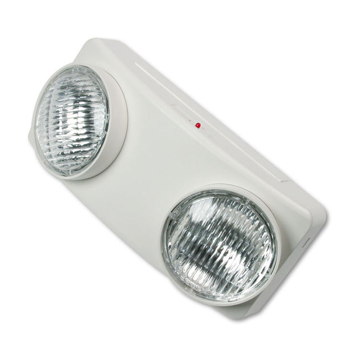 Swivel Head Twin Beam Emergency Lighting Unit, 12.75"w x 4"d x 5.5"h, White