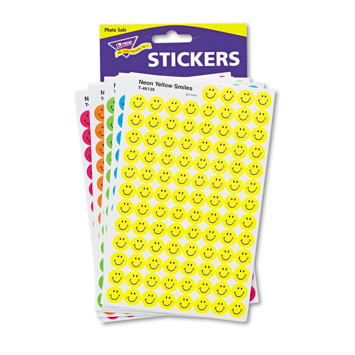 SuperSpots and SuperShapes Sticker Variety Packs, Neon Smiles, 2,500/Pack