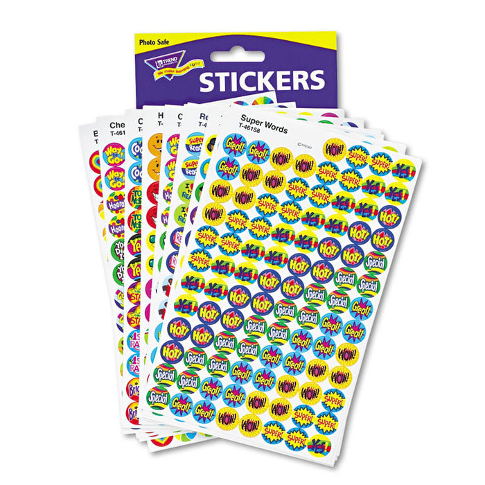 SuperSpots and SuperShapes Sticker Variety Packs, Positive Praisers, 2,500/Pack