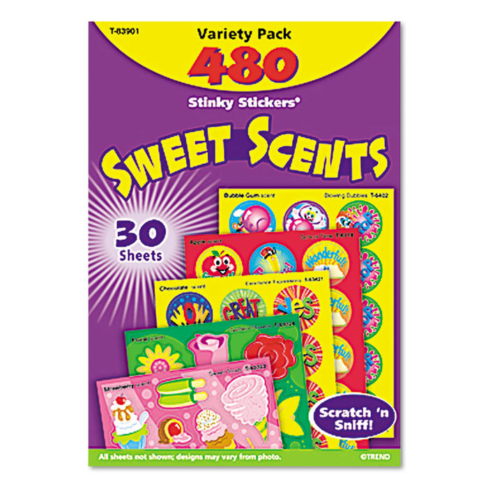 Stinky Stickers Variety Pack, Sweet Scents, Assorted Colors, 483/Pack