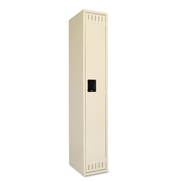 Single-Tier Locker, One Locker with Hat Shelf and Coat Rod, 12" x 18" x 72", Sand