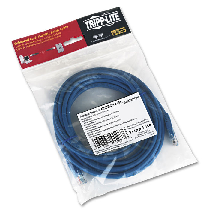 Cat5e 350MHz Molded Patch Cable, RJ45 (M/M), 14 ft., Blue