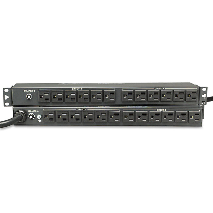 Single-Phase Basic PDU, 24 Outlets, 15 ft Cord, Black