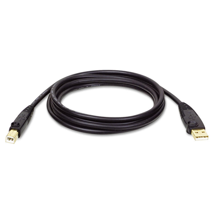 USB 2.0 A/B Cable (M/M), 10 ft., Black