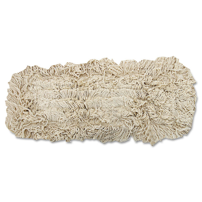 Industrial Dust Mop Head, Hygrade Cotton, 18w x 5d, White