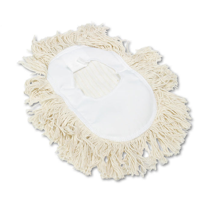 Wedge Dust Mop Head, Cotton, 17.5 x 13.5, White