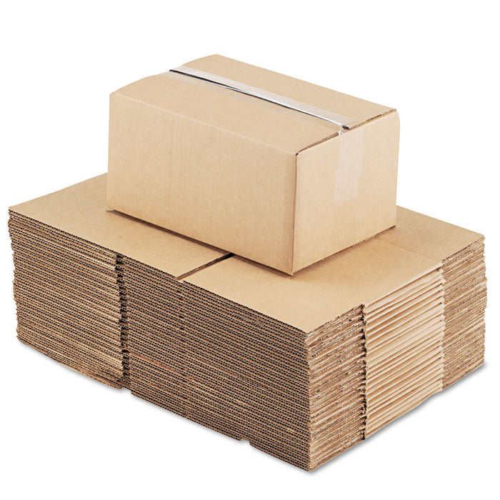 Fixed-Depth Shipping Boxes, Regular Slotted Container (RSC), 12" x 8" x 6", Brown Kraft, 25/Bundle