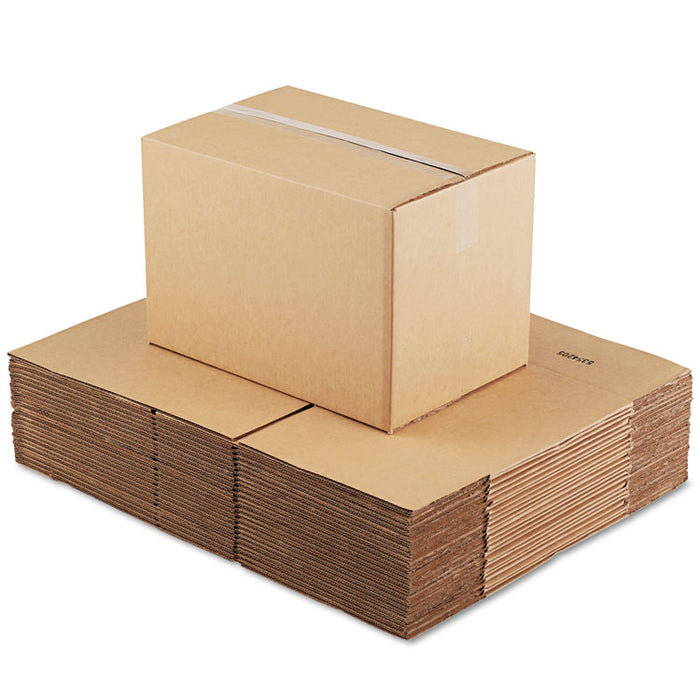 Fixed-Depth Shipping Boxes, Regular Slotted Container (RSC), 18" x 12" x 12", Brown Kraft, 25/Bundle