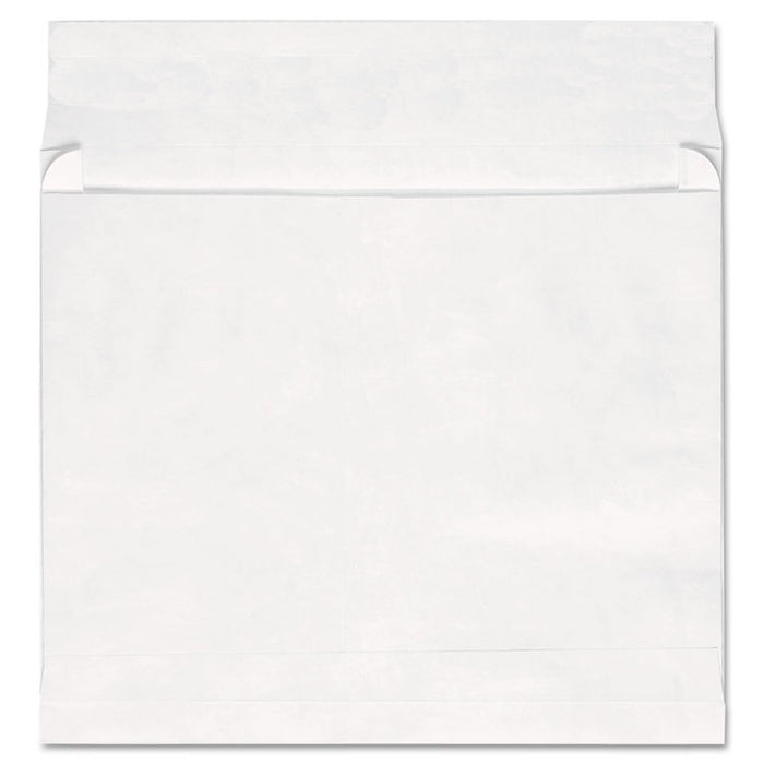 Deluxe Tyvek Expansion Envelopes, Open-End, 2" Capacity, #13 1/2, Square Flap, Self-Adhesive Closure, 10 x 13, White, 100/Box