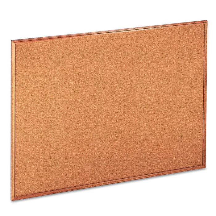 Cork Board with Oak Style Frame, 48 x 36, Natural, Oak-Finished Frame