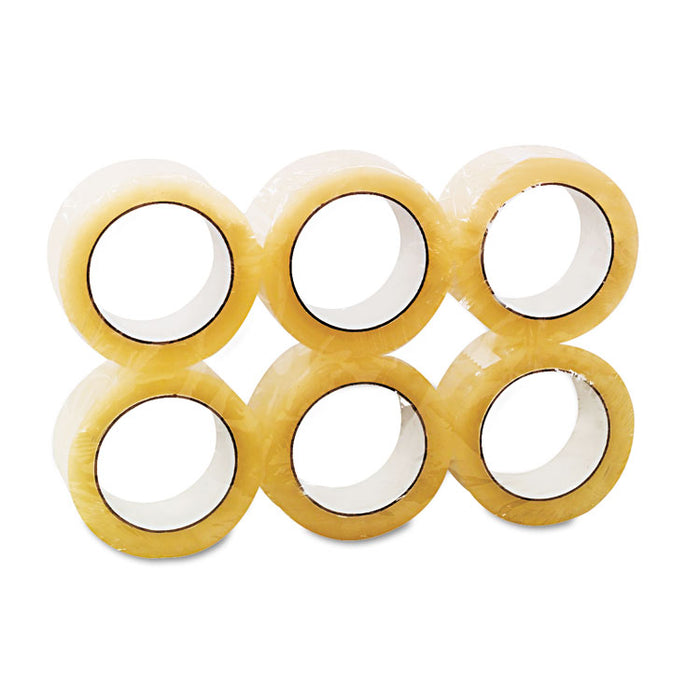 Deluxe General-Purpose Acrylic Box Sealing Tape, 1.7 mil, 3" Core, 1.88" x 110 yds, Clear, 6/Pack