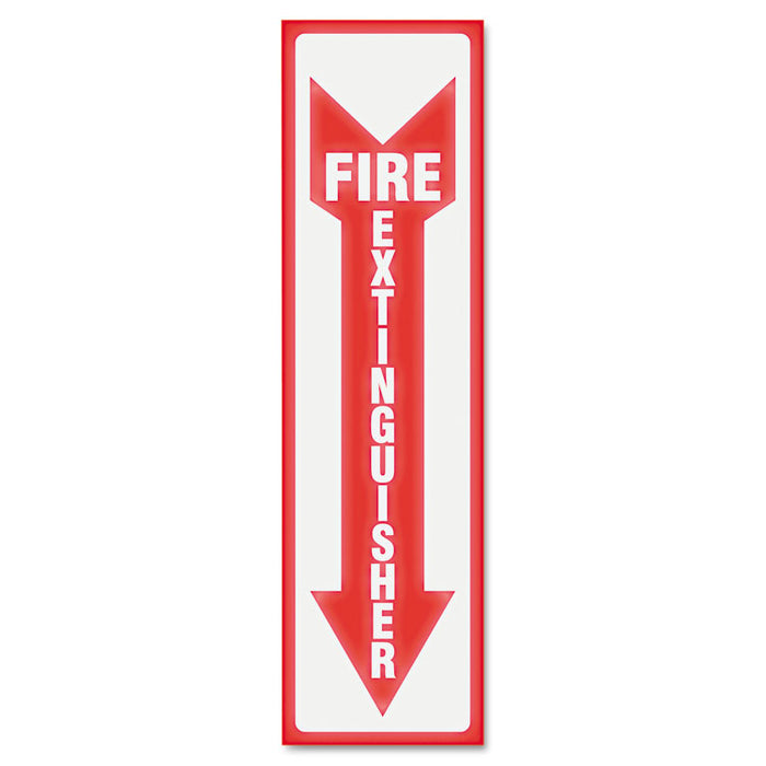 Glow In The Dark Sign, 4 x 13, Red Glow, Fire Extinguisher